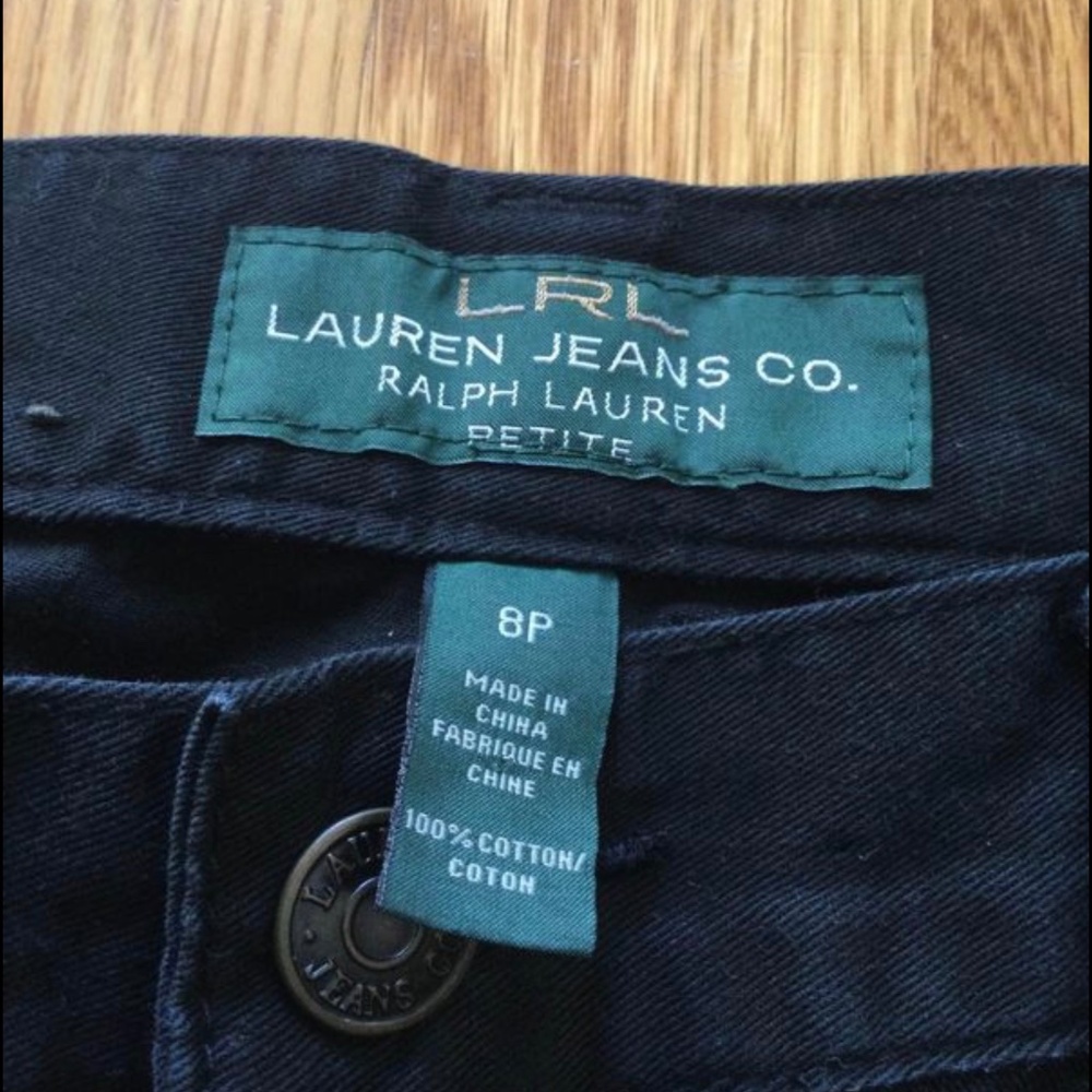 LRL Lauren Crop Capri Black Light Weight Denim Inseam Women's Size 8P